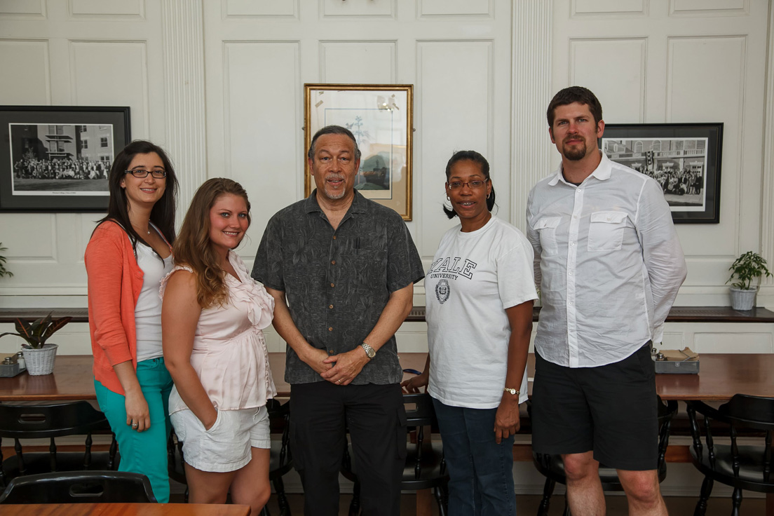 Philadelphia Team at the Intensive Session, July 2012. (From left right: National Fellows Jessica Coldren and Tara Ann Carter; Alan Lee, Director, Teachers Institute of Philadelphia; and National Fellows Deborah Smithey and Sydney Coffin.)