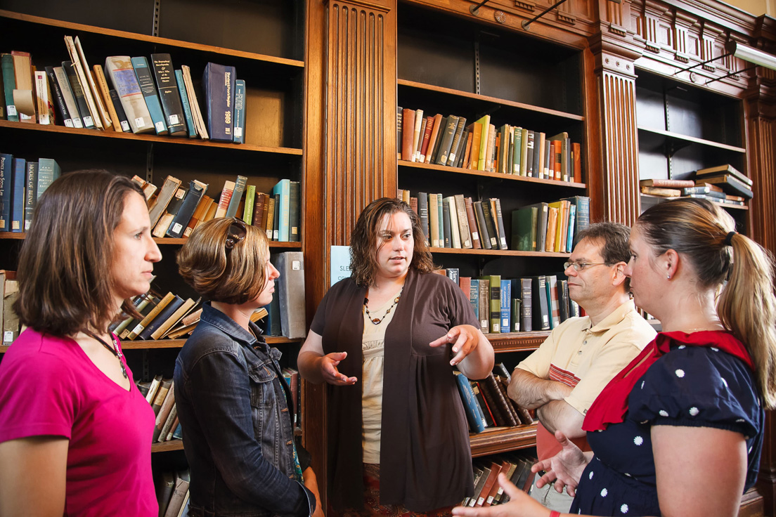 Pittsburgh Team at the Intensive Session, July 2012. (Left to right: National Fellows Kristen Kurzawski, Cheree Charmello, and Maria Orton; James Mueller, Associate Professor of Physics and Astronomy, University of Pittsburgh; and National Fellow Sonia Henze.)