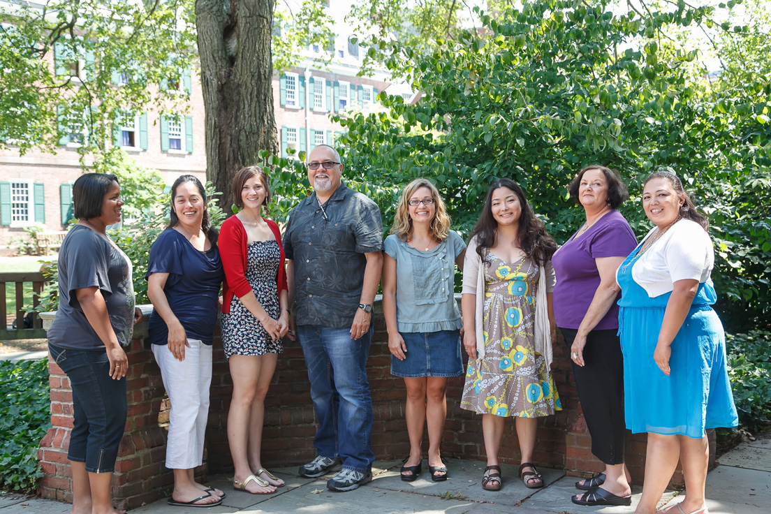 San Jos&#233; Team at the Intensive Session, July 2012. (From left to right: National Fellows Elisha Burns, Harriet Garcia, Natalia Baldwin, Brian Barrientez, Aimee MacSween, Ann Shioji, Louise Krasnow, and Vanessa Vitug.)