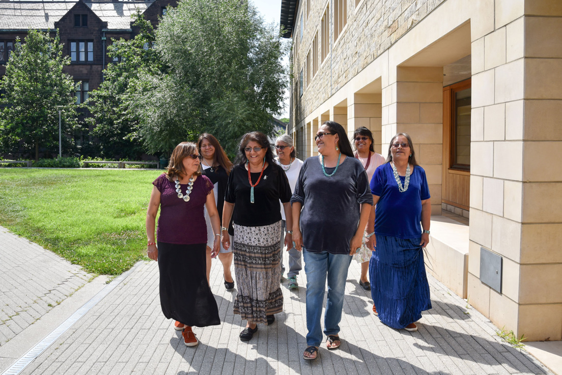 Diné Nation and Arizona Team at the Intensive Session, July 2018. (From left to right: Irene Jones, Elizabeth Isaac, Marnita Chischilly, Ella Earl, Desiree Denny, Priscilla Black, and Jolene Smith.)