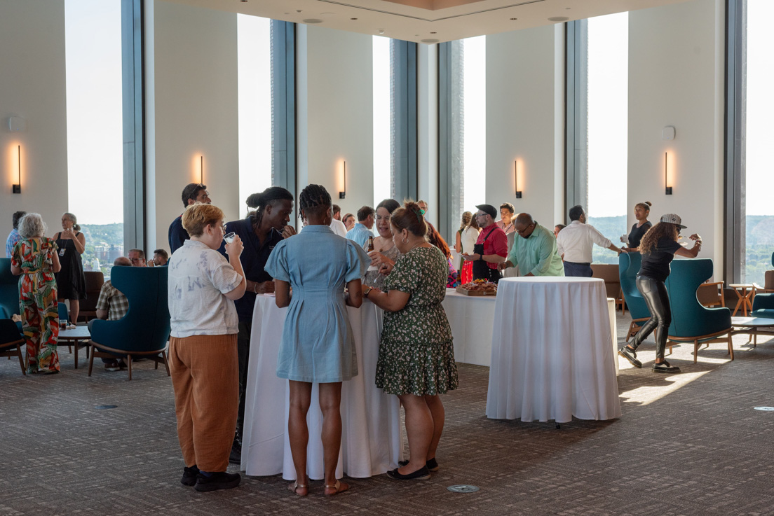 Fellows at a reception on the Yale University campus at the Intensive Session, July 2024.