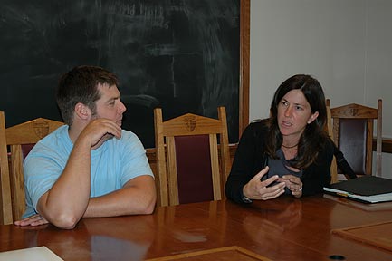 Charlotte Team meeting at the Intensive Session, July 2005. (Left to right: National Fellows Jeffrey Clay Joyce and Elizabeth R. Lasure.)