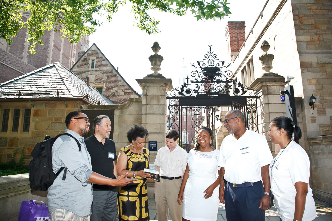 Philadelphia Team at the Intensive Session, July 2011. (Left to right:
National Fellow Troy Holiday; Alan J. Lee, Director, Teachers Institute
of Philadelphia; National Fellow Patricia Mitchell-Keita-Doe; Rogers M.
Smith, Professor of Political Science, University of Pennsylvania;
National Fellow Stacia D. Parker; Herman Beavers, Associate
Professor of English, University of Pennsylvania; and National
Fellow Deborah Smithey.)