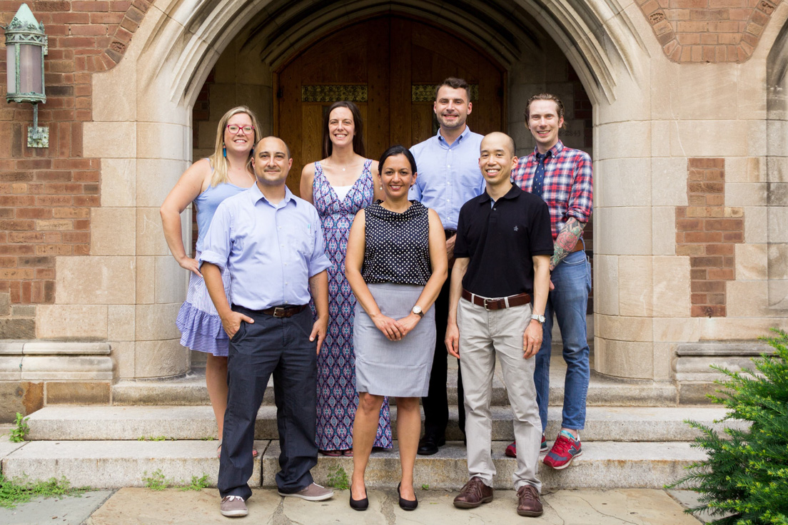 Chicago Team at the Intensive Session, July 12. (Clockwise from top left: National Fellows Alexa Freshour, Meghan Senjanin, Brandon Barr, Jeffrey Rossiter, Chris Moy, Nancy Ibarra, Matthew D'Agostino).