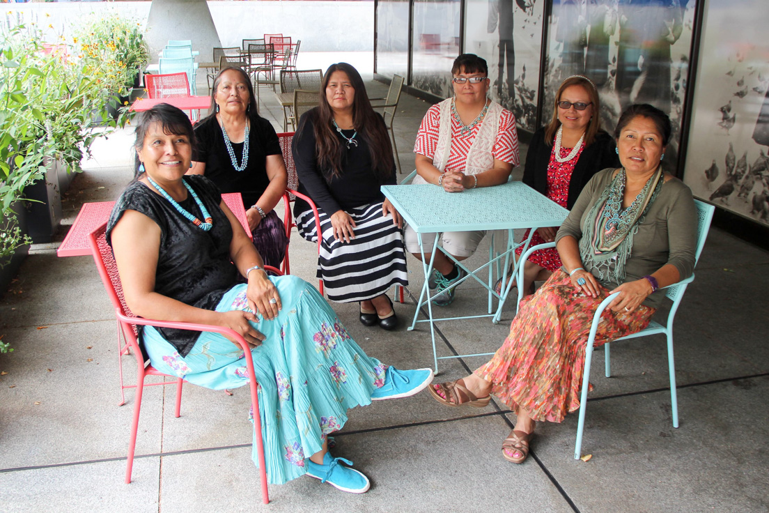 Diné Nation Team at the Intensive Session, July 2017. (Left to right: National Fellows Priscilla Black, Jolene Smith, Elizabeth Isaac, Joyce Tsinijinnie, Irene Jones, and Shirley Paulson.)