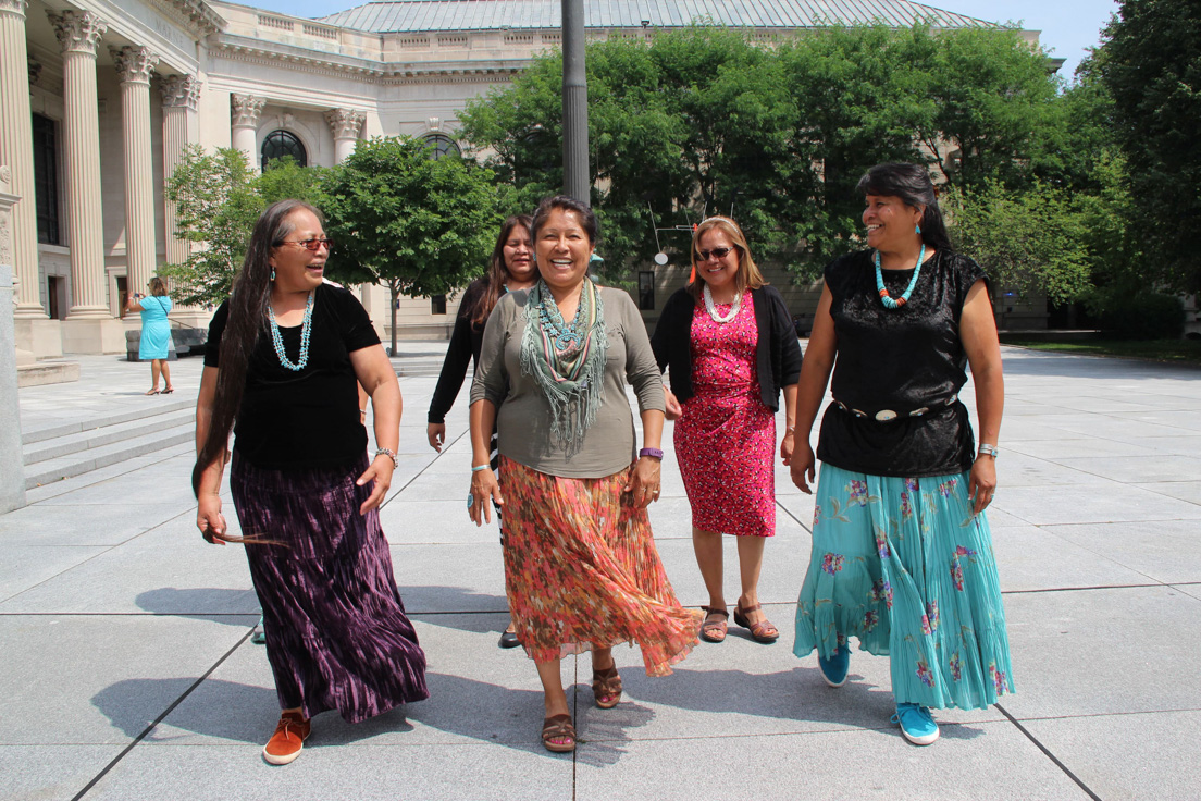 Diné Nation and Arizona Team at the Intensive Session, July 2017. (From left to right: National Fellows Jolene Smith, Elizabeth Isaac, Shirley Paulson, Irene Jones, and Priscilla Black.)