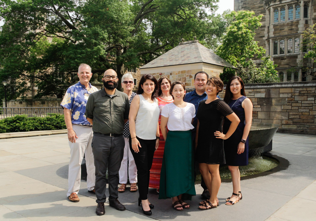 San José Team at the Intensive Session, July 2017. (From left to right: National Fellows Michael McClellan, Eduardo Valladares, Patricia Moncrief, Amandeep Khosa, Jennifer Vermillion, Thanh Nhu-Tran, Lawrence Yee, Rachelle Soroten, and Eun Jung Kim.)