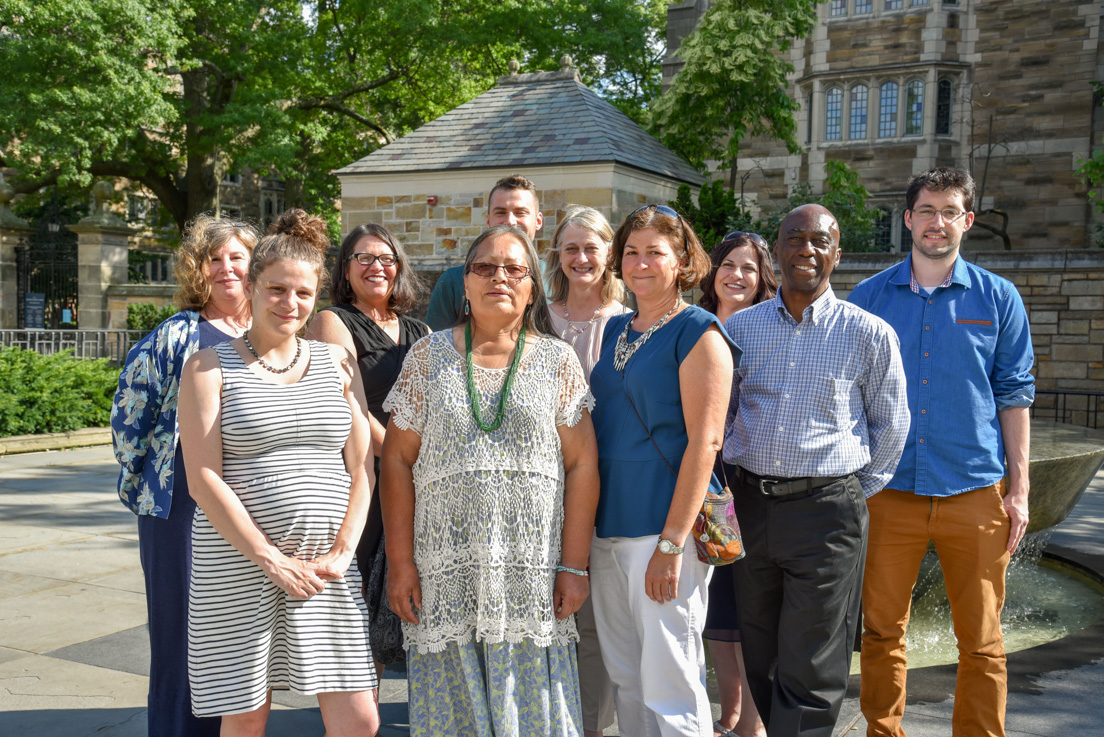 National Steering Committee and School District Representatives at the Intensive Session, July 2018. From left to right: Krista B. Waldron (Tulsa), Jennifer Mazzocco (Pittsburgh), Barbara Prillaman (Delaware), Jolene Smith (Diné Nation and Arizona), Brandon Barr (Chicago), Carol Boynton (New Haven), Valerie J. Schwarz (Richmond), Jennifer Vermillion (San Jose), Cristobal Carambo (Philadelphia), and Zachary Meyers (District of Columbia).