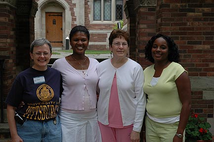 Philadelphia Team at the Intensive Session, July 2005. (Left to right: National Fellows Barbara McDowell Dowdall, Keysiah M. Middleton, Rita Ann Sorrentino, and Victoria Harrington Brown.)