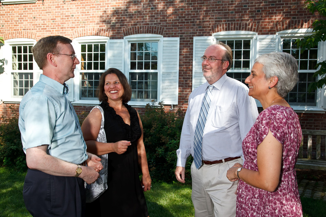 (Left to right: National Fellows Thomas M. Leitch, Professor of
English, University of Delaware; National Fellow Barbara A.
Prillaman; Eric W. Rise, Associate Professor of Criminal Justice
and Legal Studies, University of Delaware; and National Fellow
Nancy Rudolph.)