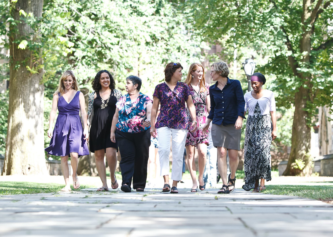 National Fellows at the Intensive Session, July 2011. (Left to right:
Amanda K. Reasoner, Charlotte; Mika M. Cade, Emery Unified;
Mary M. Whalen, San Mateo County; Valerie J. Schwarz,
Richmond; Torrieann M. Dooley, Charlotte; Molly Myers, Chicago;
and Intisar K. Hamidullah, Charlotte.)
