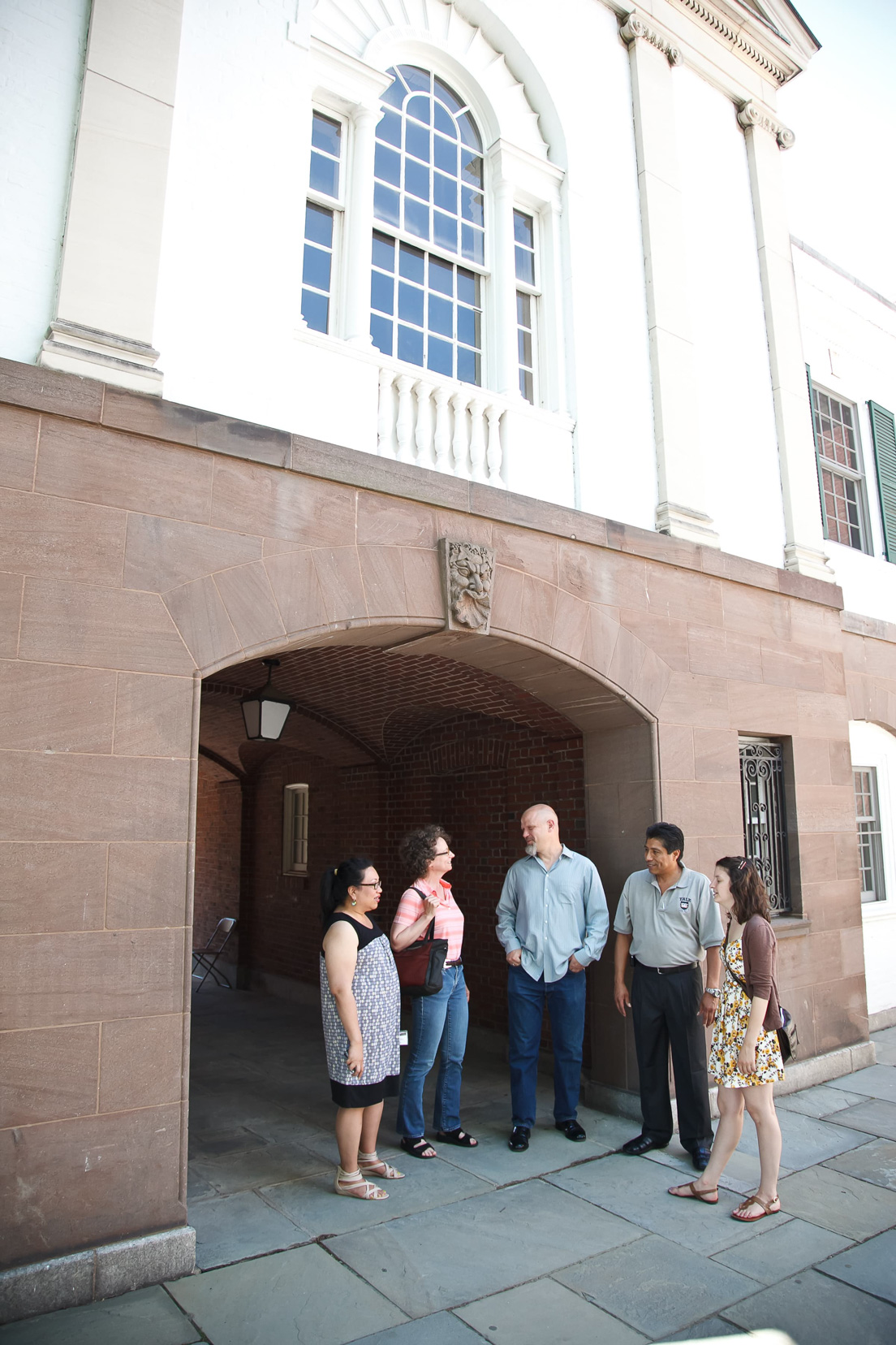 San Mateo County Team at the Intensive Session, July 2011. (Left
to right: National Fellows Marlene M. Gutierrez, Emily J. Faxon,
Jeffry K. Weathers, Luis A. Magallanes, and Sarah R. Kingon.)