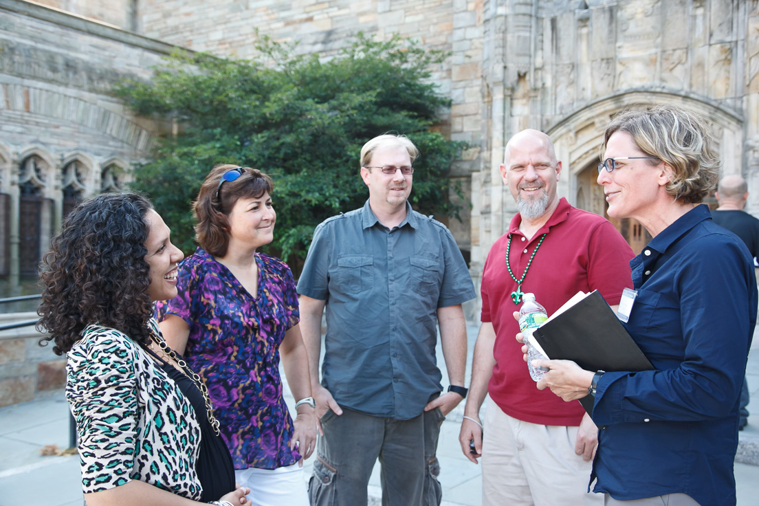School District Representatives at the Intensive Session, July 2011.
(Left to right: National Fellows Mika M. Cade, Emery Unified; Valerie J.
Schwarz, Richmond; Stephen J. Griffith, DeKalb County; Jeffry K.
Weathers, San Mateo County; and Molly Myers, Chicago.)
