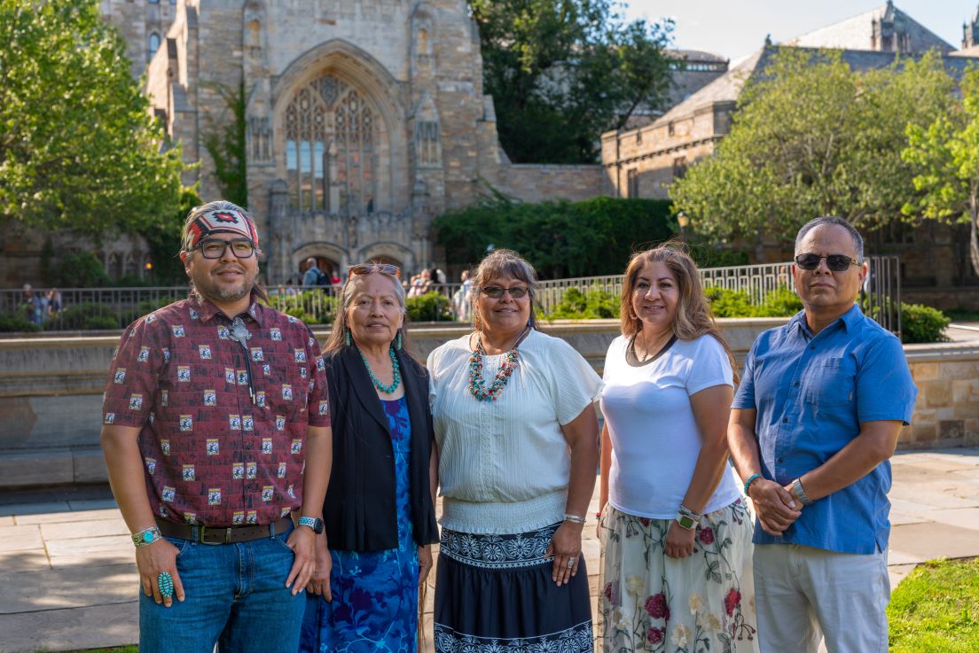 Navajo Nation Team at the 2025 Intensive Session, July 2025. (From left to right: Garrick Yazzie, Jolene Smith, Priscilla Black, Miranda Clauschee, and Marc Hillis)