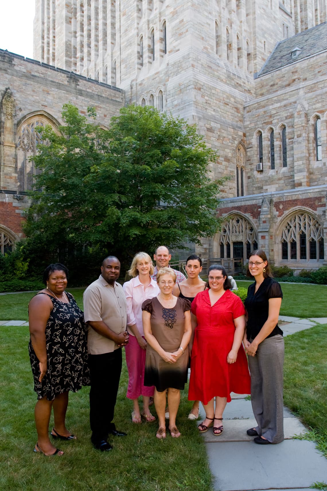New Haven Team at the Intensive Session, July 2008. (Left to right: Zania Collier, History Teacher, New Haven Public Schools; National Fellows Huwerl Thornton, Carol P. Boynton, Ralph E. Russo, Marialuisa Sapienza, Maria Cardalliaguet G?mez-M?laga, Jennifer B. Esty, and Sara E. Thomas.)