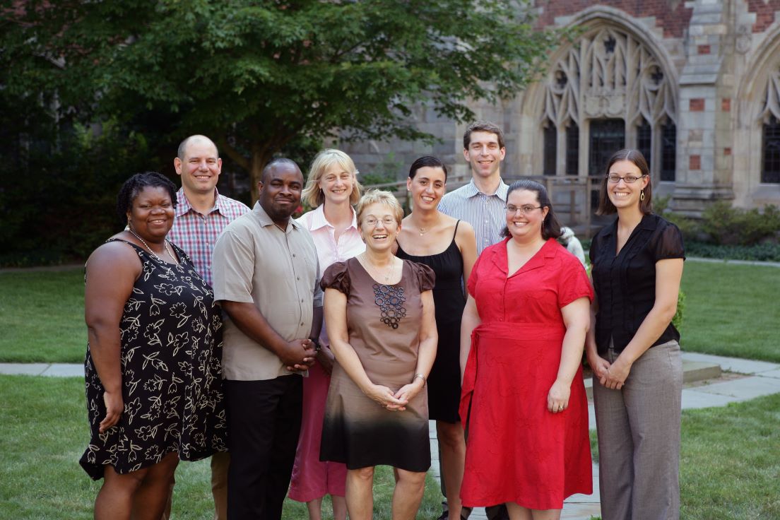 New Haven Team at the Intensive Session, July 2008. (Left to right: Zania Collier, History Teacher, New Haven Public Schools; National Fellows Ralph E. Russo, Huwerl Thornton, Carol P. Boynton, Marialuisa Sapienza, Maria Cardalliaguet G?mez-M?laga; associate director Josiah H. Brown; National Fellows Jennifer B. Esty and Sara E. Thomas.)