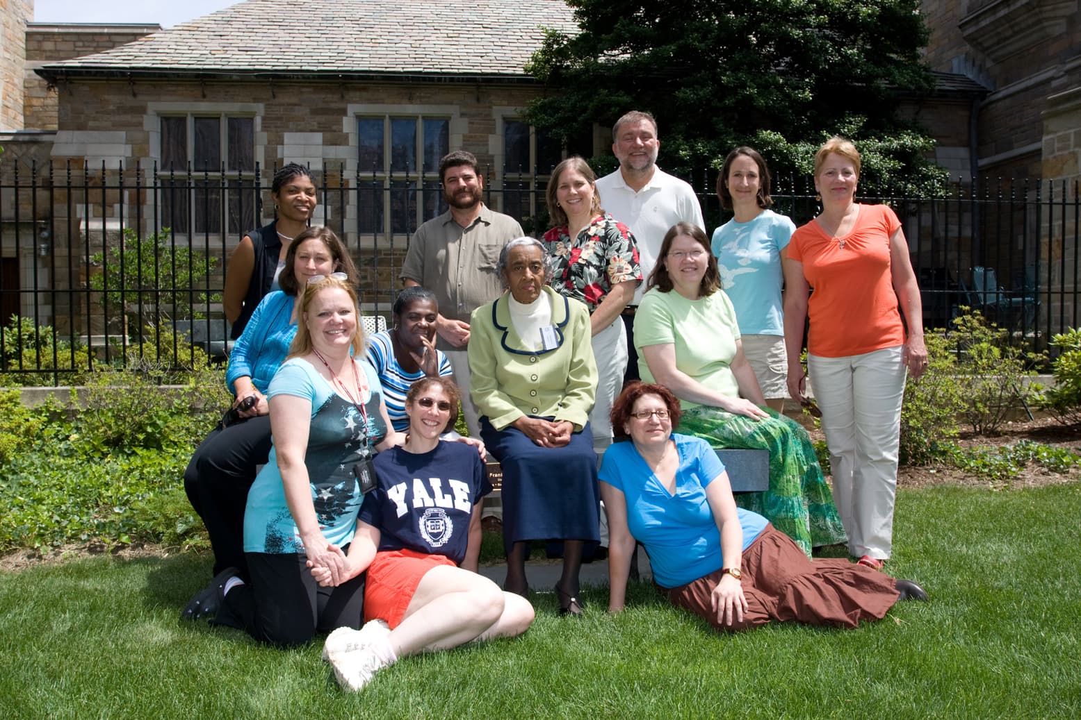 Pittsburgh Team at the Intensive Session, July 2008. (Front row, left to right: National Fellows Vivienne Fae Bartman, Ronni Esther Rossman and Elouise E. White-Beck; middle row: Karen Goldman, Associate Professor of Spanish and Cultural Studies, Chatham University; National Fellow Stephanie Louise Johnson; director Helen S. Faison; Charlotte E. Lott, Associate Professor of Economics and Management, Chatham University; back row: National Fellow Zuri M. Bryant; Vagel Keller, Visiting Professor of History and Judith R. Hallinen, Assistant Vice Provost for Educational Outreach, Carnegie Mellon University; Joseph Wister, Associate Professor of Psychology, Chatham University; National Fellows Kristen Kurzawski and Patricia Lee Marasco.)