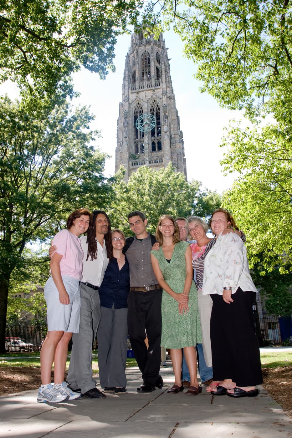 Richmond Team at the Intensive Session, July 2008. (Left to right: National Fellows Valerie Schwarz, Ram Bhagat, Emily Betts, Jesse Senechal, and Sarah Hall Kiesler; John T. Kneebone, Associate Professor of History, Virginia Commonwealth University; National Fellows Shelley Freedman-Bailey and Kimberly Turner.)