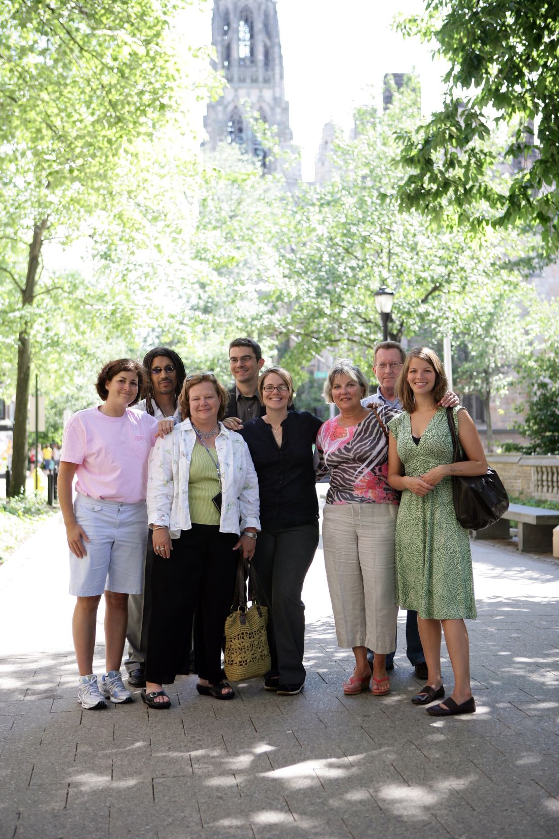 Richmond Team at the Intensive Session, July 2008. (Left to right: National Fellows Valerie Schwarz, Ram Bhagat, Kimberly Turner, Jesse Senechal, Emily Betts, and Shelley Freedman-Bailey; John T. Kneebone, Associate Professor of History, Virginia Commonwealth University; and National Fellow Sarah Hall Kiesler.)