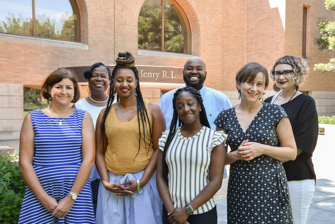 Richmond Team at the Intensive Session, July 2018. (From left to right: Valerie J. Schwarz, Angela Brown, LaJuanda Bland, LaKendra Butler, Rodney Robinson, Elizabeth Mullin, and Nina Ford.)