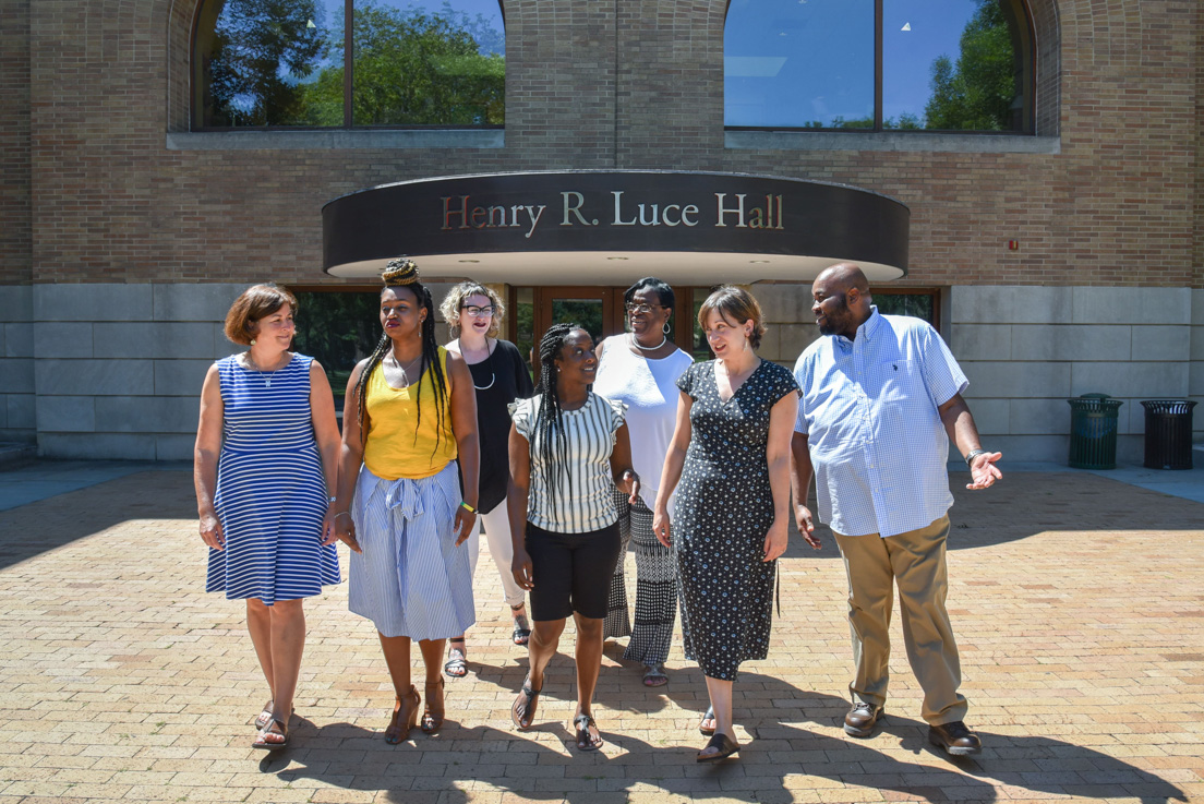 Richmond Team at the Intensive Session, July 2018. (From left to right: Valerie J. Schwarz, LaJuanda Bland, Nina Ford, LaKendra Butler, Angela Brown, Elizabeth Mullin, and Rodney Robinson.)