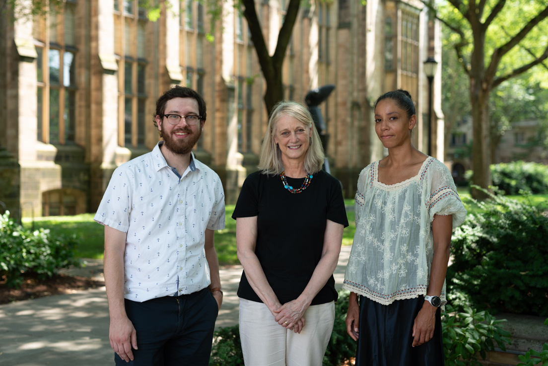 New Haven Team at the Intensive Session, July 2024. (From left to right: National Fellows Matthew Schaffer, Carol Boynton, and Kasalina Nabakooza.)