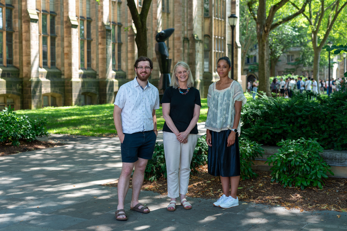 New Haven Team at the Intensive Session, July 2024. (From left to right: National Fellows Matthew Schaffer, Carol Boynton, and Kasalina Nabakooza.)