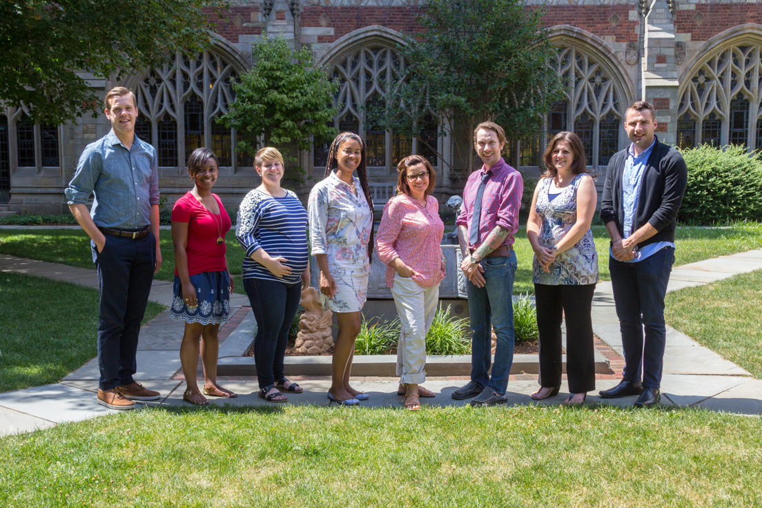 Chicago Team at the Intensive Session, July 2016. (From left to right: National Fellows Aaron Bingea, Ashley Pate, Amanda Snow, Carla Jones, Mary C. Moreno, Jeffrey Rossiter, Maureen Becker, and Brandon Barr.)