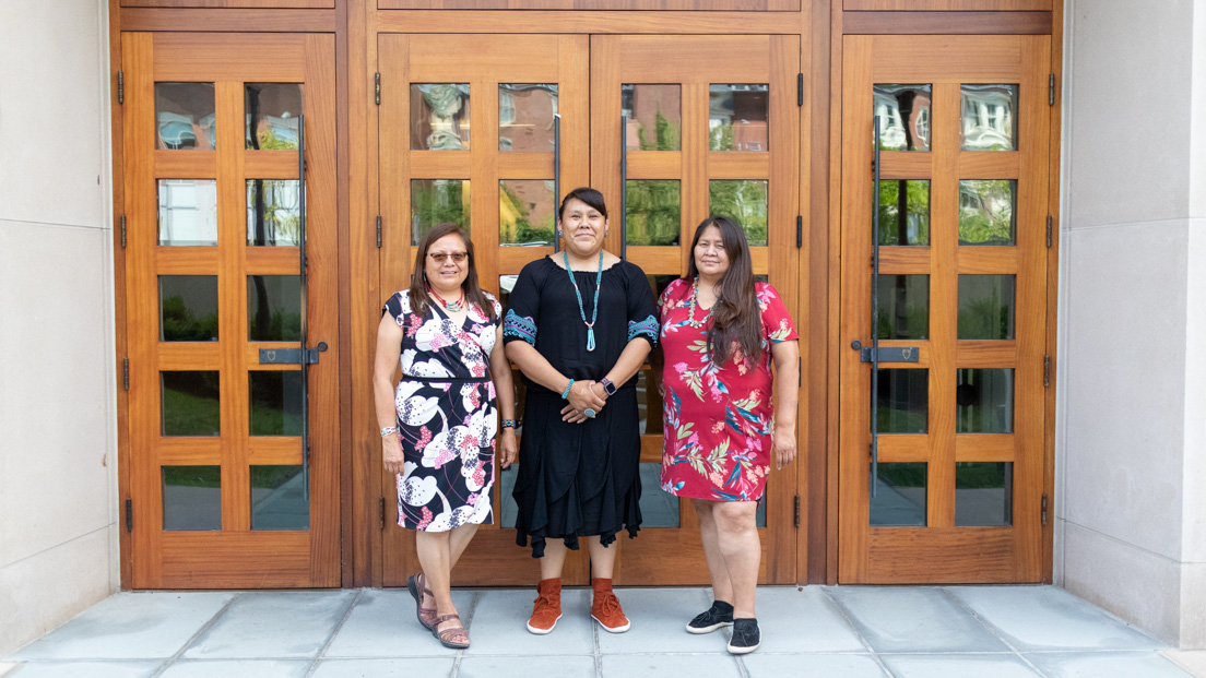 Navajo Nation Team at the Intensive Session, July 2022. (From left to right: National Fellows Irene Jones, Jennifer S. Tsosie, and Elizabeth Isaac.)