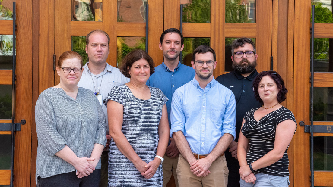 Richmond Team at the Intensive Session, July 2022. (From left to right: National Fellows Amy M. McIntosh, Bradford W. Pearce, Valerie J. Schwarz, Stephen Straus, Eric J. Lindley, Andrew K. Maples, and Emily D. Turner.)