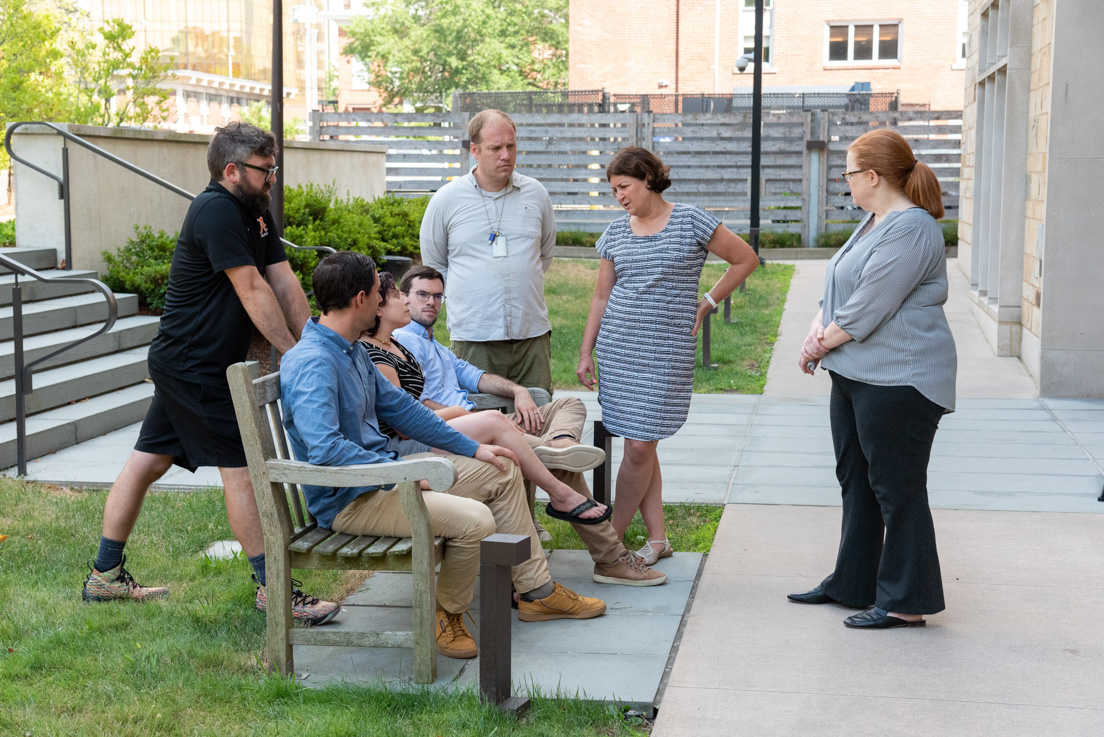 Richmond Team at the Intensive Session, July 2022. (From left to right: National Fellows Andrew K. Maples, Stephen Straus, Emily D. Turner, Eric J. Lindley, Bradford W. Pearce, Valerie J. Schwarz, and Amy M. McIntosh.)