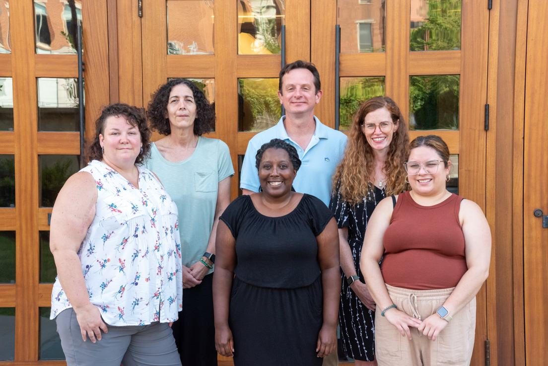 Tulsa Team at the Intensive Session, July 2022. (From left to right: National Fellows Tina Berry, Cinde Berkowitz, Akela Leach, Robert L. Boughner, Tara Waugh, and Cristina Mejia.)