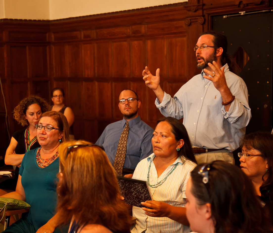 Town Hall Meeting on Developing and Sustaining a
Teachers Institute at the Intensive Session, July 2011.
(Standing: National Fellow Eric J. Laurenson, Pittsburgh.)