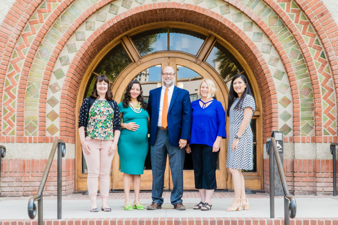 San José Team in San José, California, August 2021. (From left to right: National Fellows Michelle Melby, Alca Usan, and Mark Hartung; Elaine Collins, Professor of Biochemistry, San José State University; and National Fellow Eun Jung Kim.)