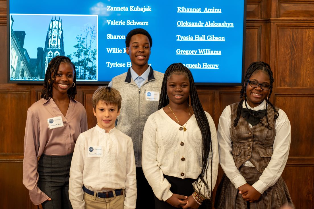 Students who presented their work at our 2024 Annual Conference. (From left to right: Shaqueah Henry, Oleksandr Aleksashyn, Gregory Williams, Rihannat Aminu, and Tyasia Hall).