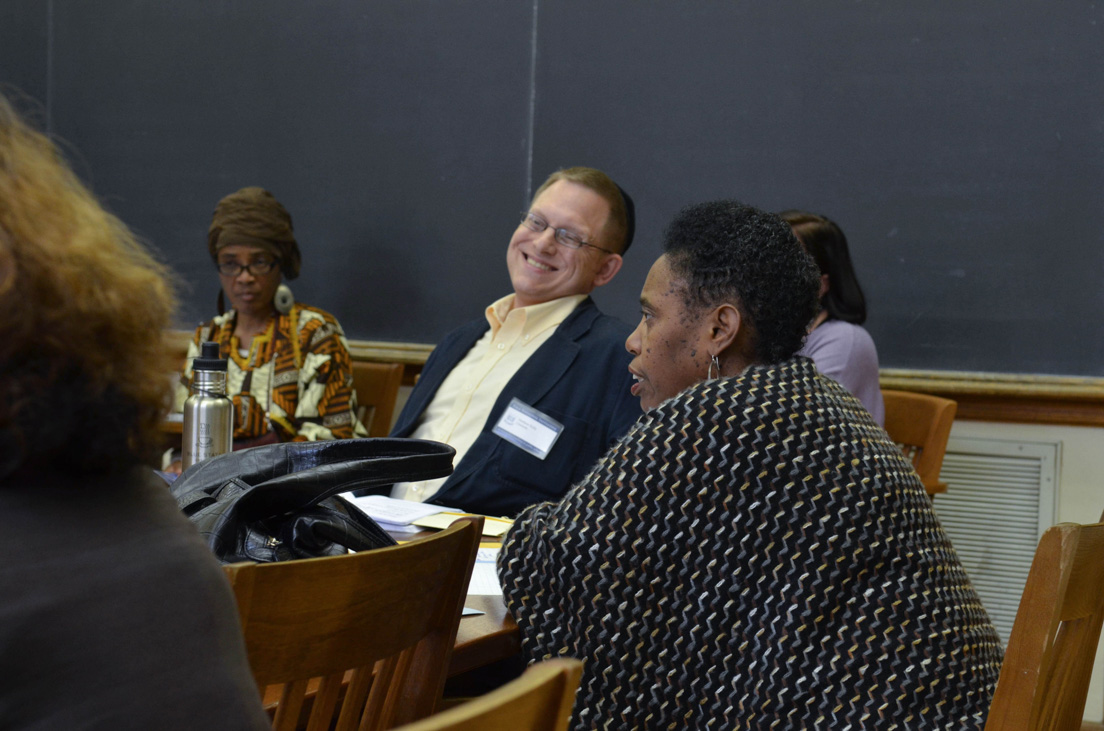 National Seminar Reunion on "Narratives of Citizenship and Race since Emancipation," October 2012. (From left to right: National Fellows Tauheedah Wren, Emery Unified; Matthew Kelly, Charlotte; and Waltrina Kirkland-Mullins, New Haven.)