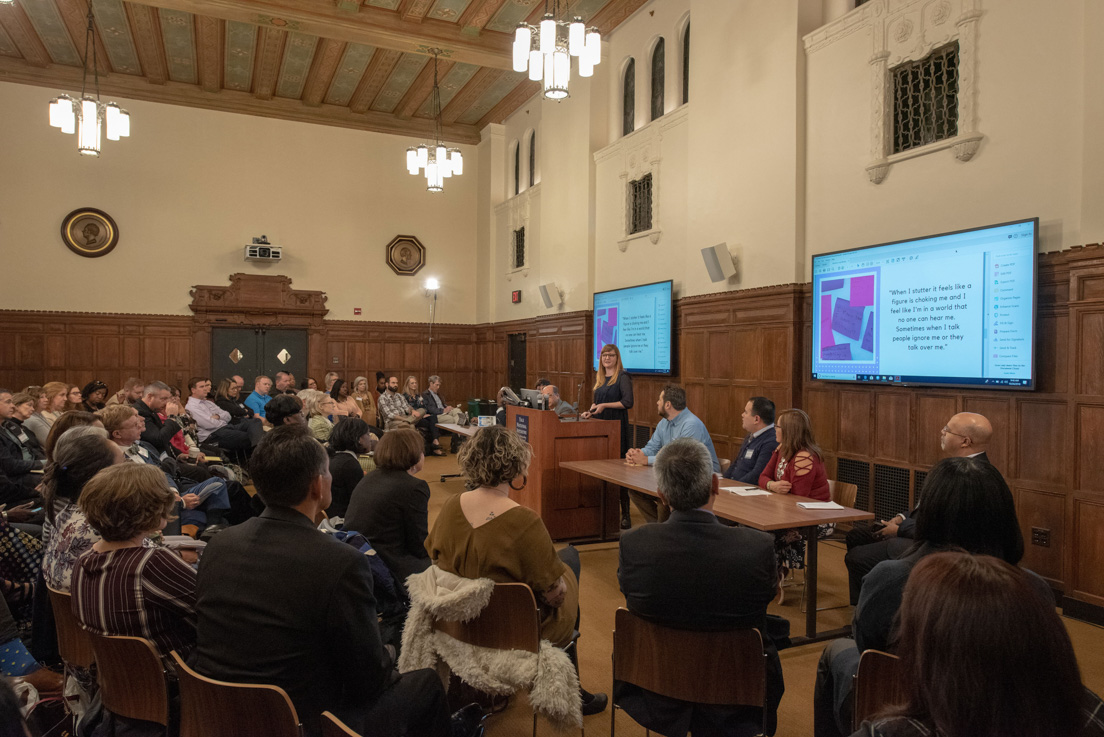 National Fellow Lea Stenson presents at the Opening Session of the Annual Conference, October 2017.