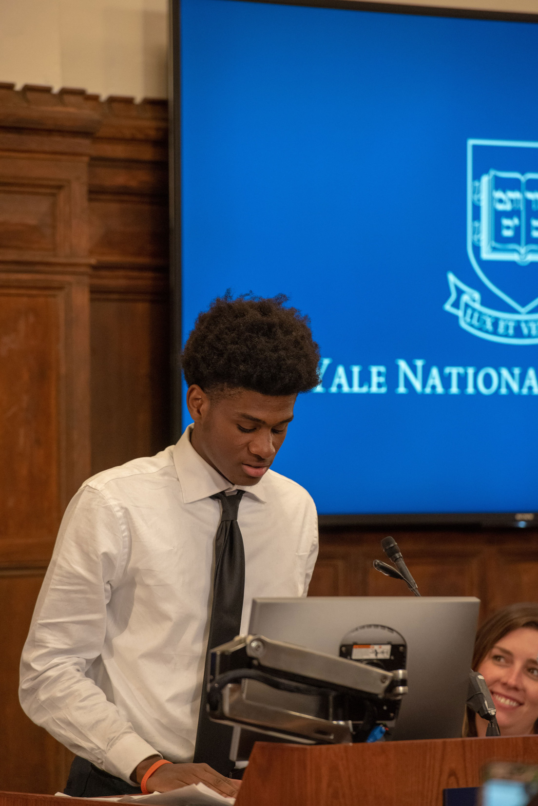 Avery Wise, a student in Pittsburgh Public Schools, presents his work from a curriculum unit developed in a national seminar by National Fellow Sean Means.