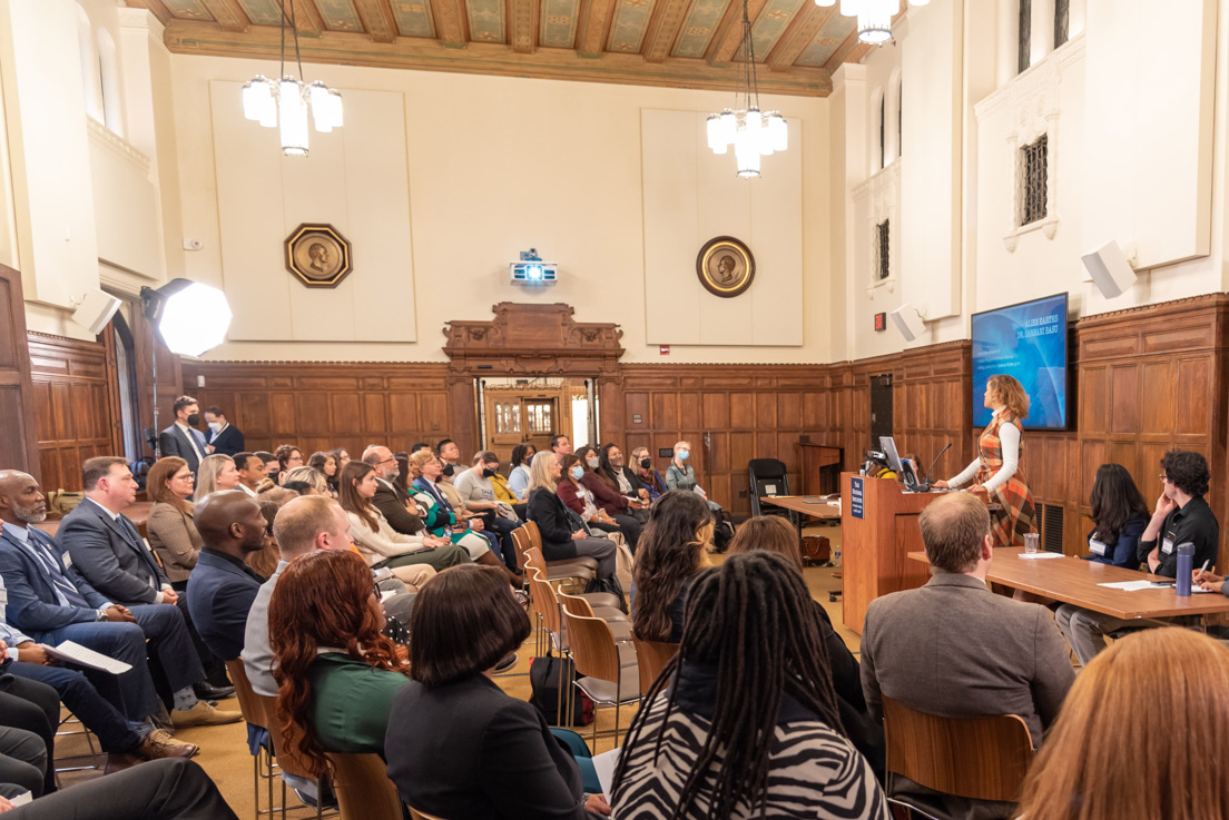 National Fellow Lauren E. Freeman presents at the Opening Session of the Annual Conference, October 2022.