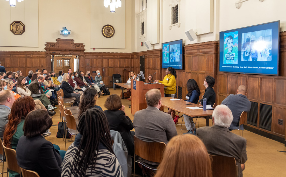 National Fellow Akela M. Leach presents at the Opening Session of the Annual Conference, October 2022.