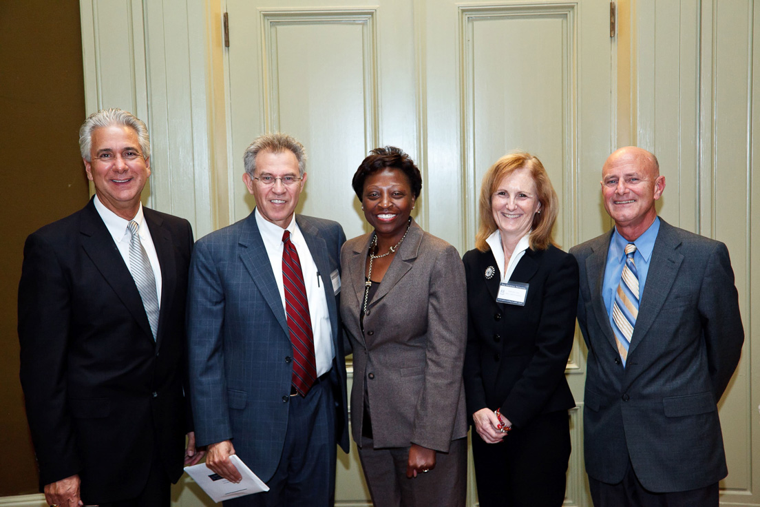 Delaware school officials at the Annual Conference, October 2010. (Left to right: Tony J. Marchio, Superintendent, Appoquinimink School District; Steven H. Godowsky, Superintendent, New Castle County Vocational-Technical School District; Lillian M. Lowery, Secretary of Education, Delaware Department of Education; Dorothy A. Linn, Superintendent, Colonial School District; and Raymond F. Theilacker, Director, Delaware Teachers Institute in New Castle County.)