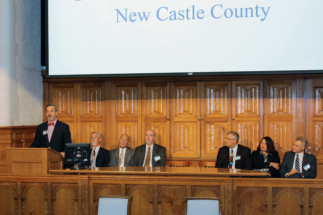 Domenico Grasso, Provost at the University of Delaware, speaks as part of the Delaware Teachers Institute Case-Study Panel at the 2015 Invitational Conference, October 30, 2015.