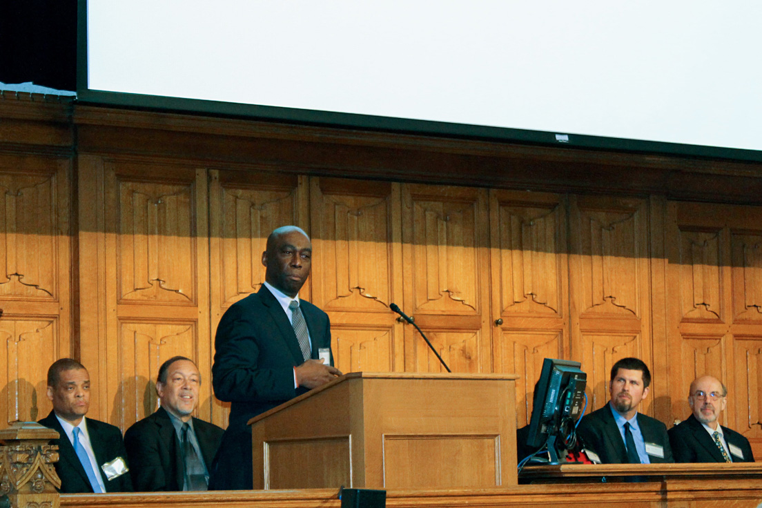 National Fellow Cristobal Carambo, a Science Teacher at Philadelphia High School for Girls, speaks as part of the Teachers Institute of Philadelphia Case-Study Panel at the 2015 Invitational Conference, October 30, 2015. 