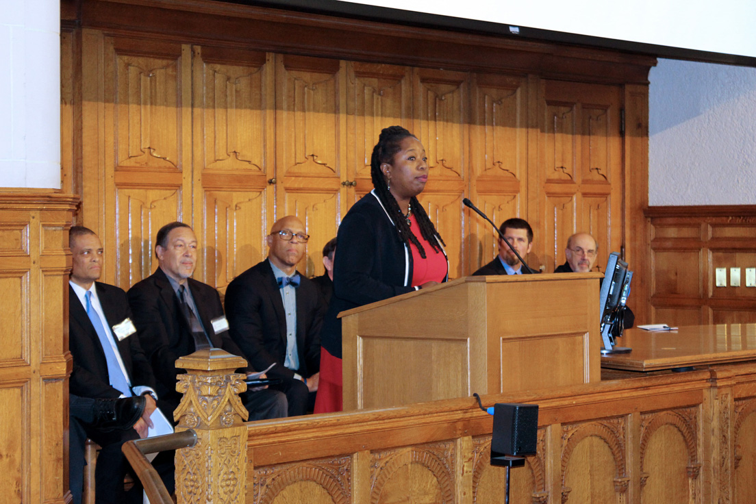 National Fellow Bonnee Breese Bentum, an English Teacher at Science Leadership Academy at Beeber, speaks as part of the Teachers Institute of Philadelphia Case-Study Panel at the 2015 Invitational Conference, October 30, 2015.