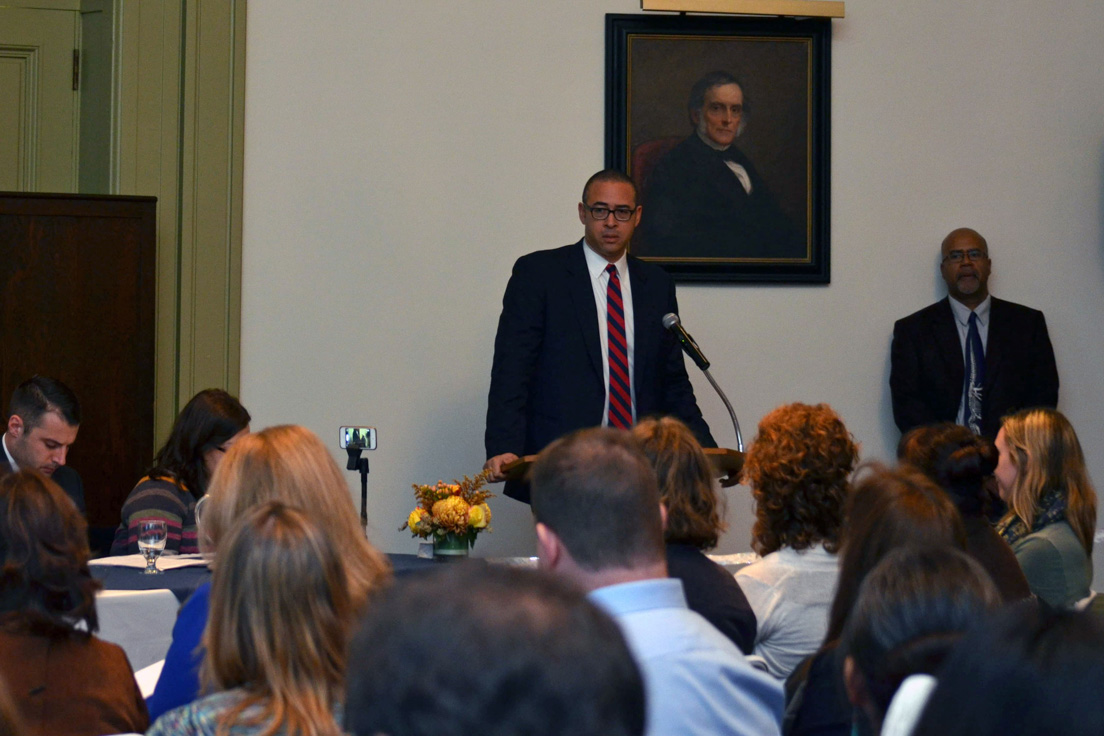 Opening Session at the Annual Conference, October 31, 2014. (Standing: Jonathan Holloway, Dean of Yale College.)