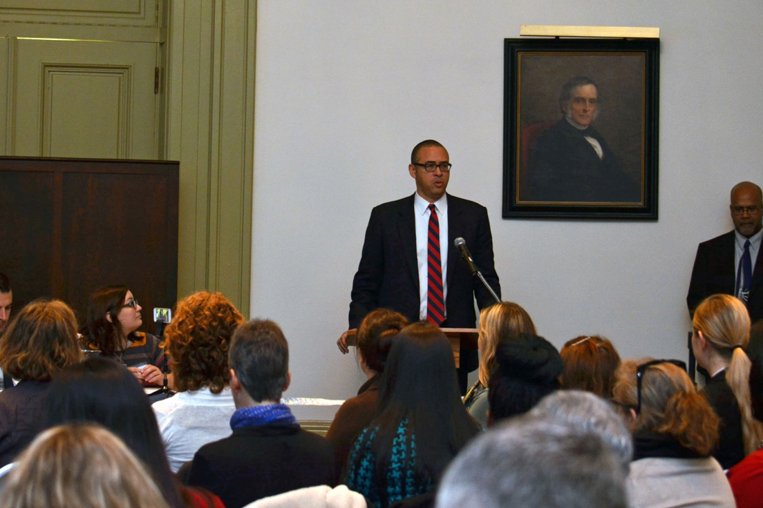 Opening Session at the Annual Conference, October 31, 2014. (Standing: Jonathan Holloway, Dean of Yale College.)