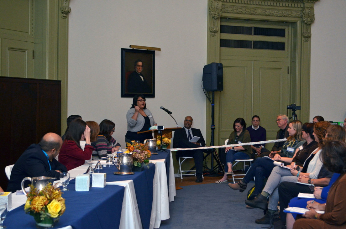 Panel "From National Seminars to Local Classrooms" at the Annual Conference, October 31, 2014. (Standing: National Fellow Vanessa Vitug, San José.)