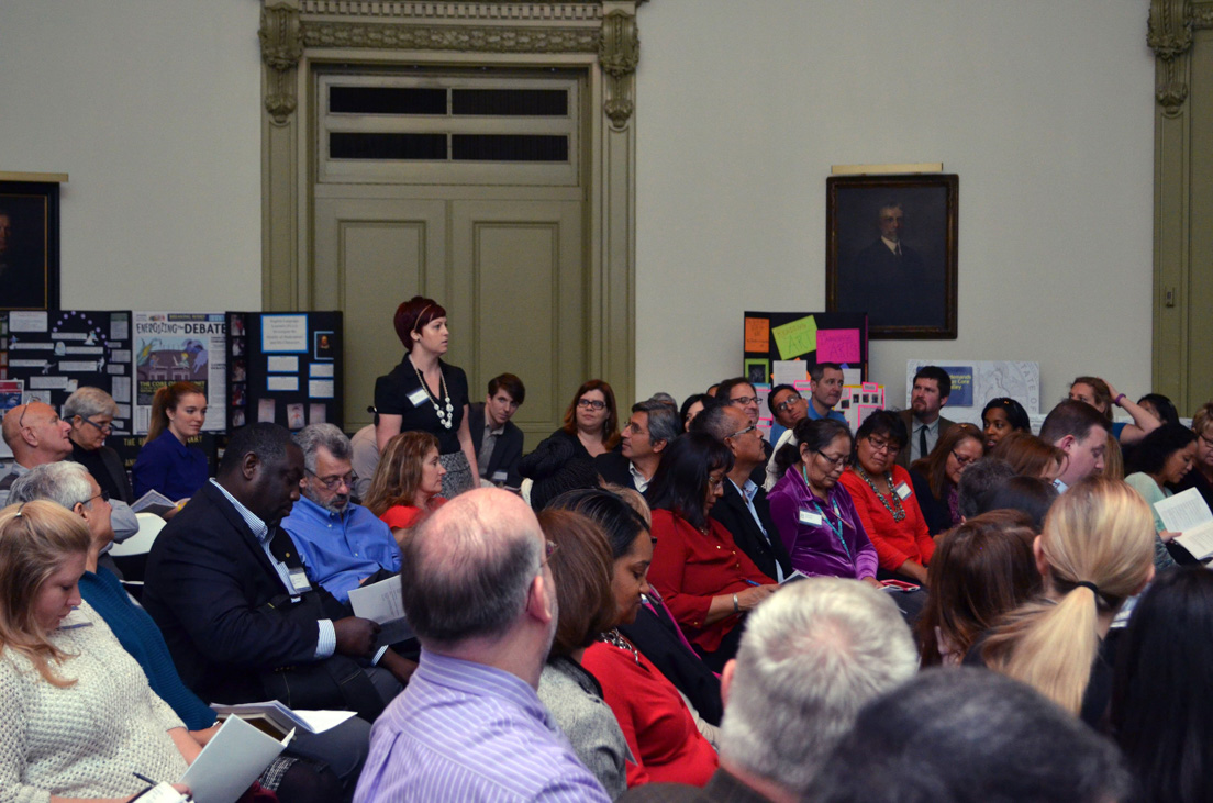 Panel "From National Seminars to Local Classrooms" at the Annual Conference, October 31, 2014. (Standing: National Fellow April Higgins, New Castle County.)