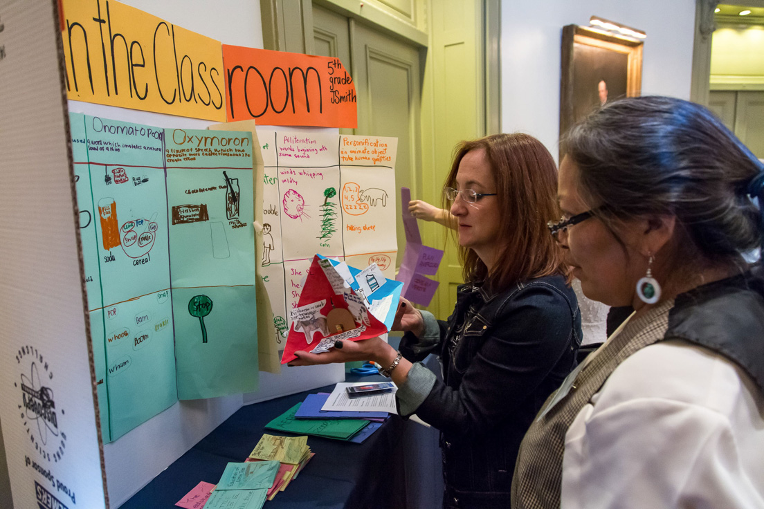 Teachers Display Student Work from Curriculum Units Developed in National Seminars at the Annual Conference, October 31, 2015.