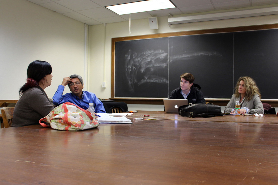 Bay Area Team at the Annual Conference, November 2014. (From left to right: National Fellow Sara Stillman; John Rubio, Superintendent, Emery Unified School District; National Fellows William Miles Greene and Joyce Jacobson.)